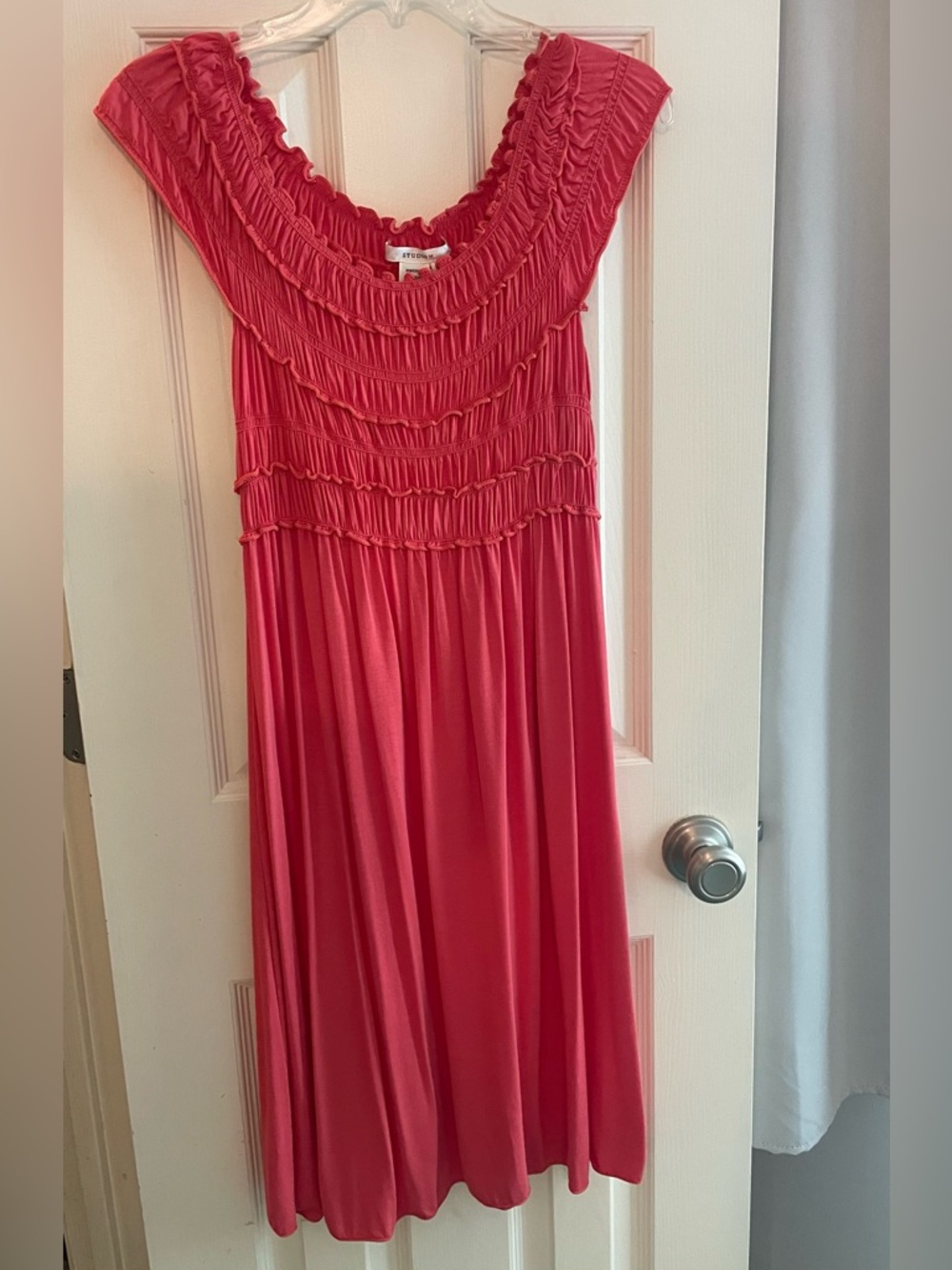 Studio M Peach Colored Smocked Sundress